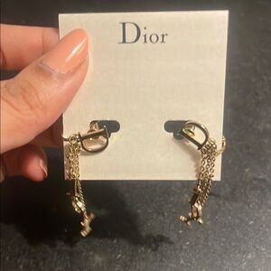 Dior Gold Chain Earrings